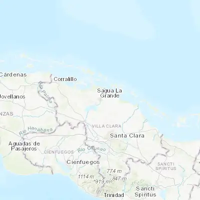 Map showing location of Sagua la Grande (22.806670, -80.075560)