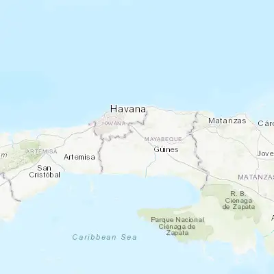 Map showing location of San José de las Lajas (22.961390, -82.151110)