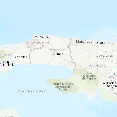 Map showing location of San Nicolás de Bari (22.784440, -81.913330)