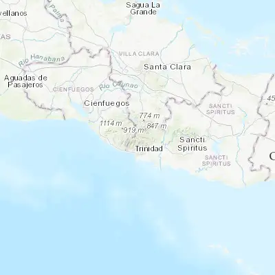 Map showing location of Topes de Collantes (21.915240, -80.019290)