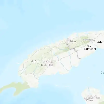 Map showing location of Viñales (22.618920, -83.706940)