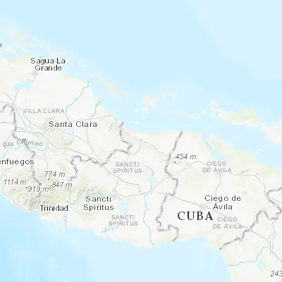 Map showing location of Yaguajay (22.326910, -79.235670)