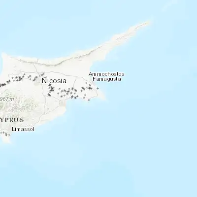 Map showing location of Ayia Napa (34.982130, 34.001830)