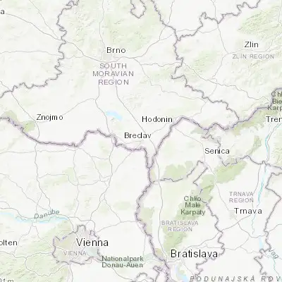 Map showing location of Břeclav (48.758970, 16.882030)