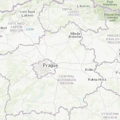Map showing location of Čelákovice (50.160380, 14.750050)