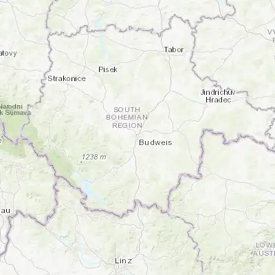 Map showing location of České Budějovice (48.974470, 14.474340)
