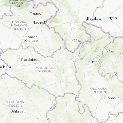 Map showing location of Dolní Dobrouč (49.992730, 16.497660)