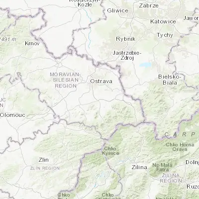 Map showing location of Frýdek-Místek (49.683330, 18.350000)
