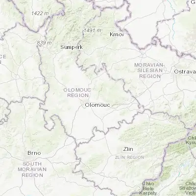 Map showing location of Hlubočky (49.617830, 17.394360)