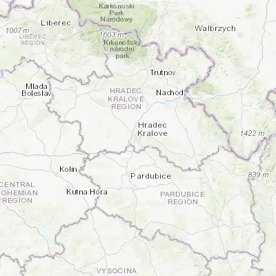 Map showing location of Hradec Králové (50.209230, 15.832770)