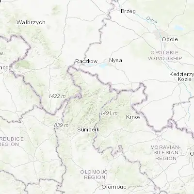 Map showing location of Jeseník (50.229370, 17.204640)