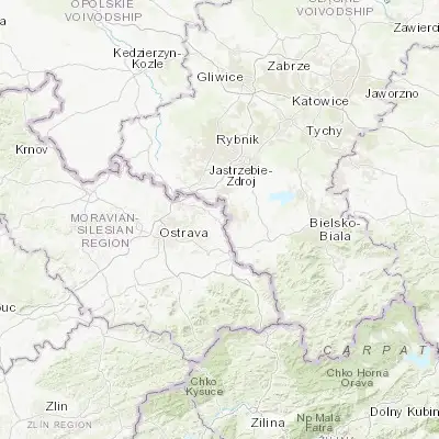 Map showing location of Karviná (49.854000, 18.541690)