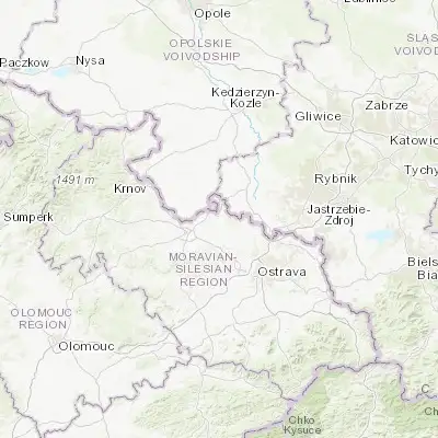 Map showing location of Kobeřice (49.985480, 18.052120)
