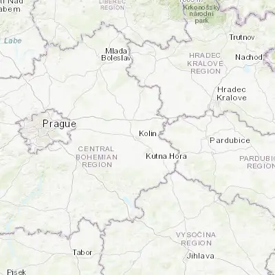 Map showing location of Kolín (50.028060, 15.199800)