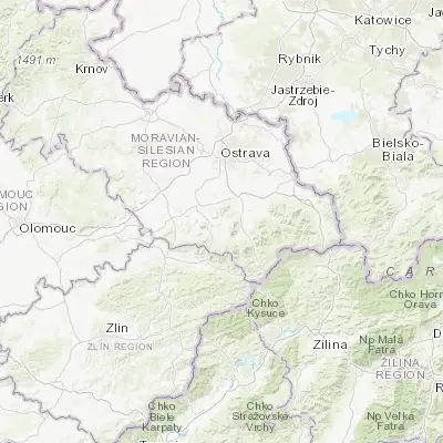 Map showing location of Kozlovice (49.590400, 18.256560)