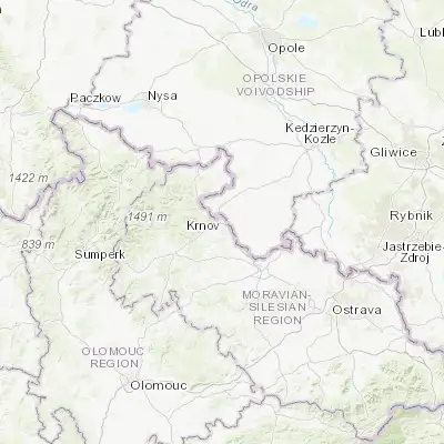 Map showing location of Krnov (50.089670, 17.703850)