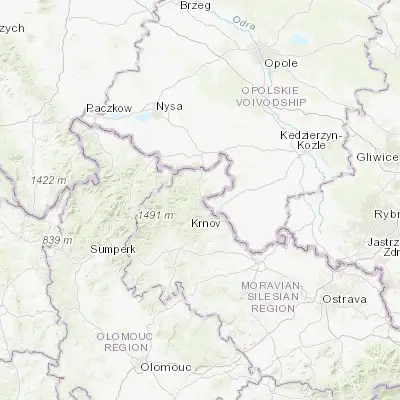 Map showing location of Město Albrechtice (50.162940, 17.574810)