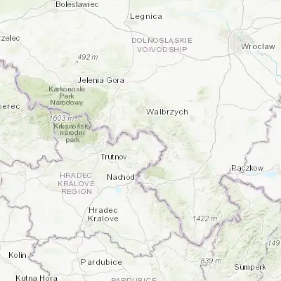 Map showing location of Meziměstí (50.624610, 16.242070)