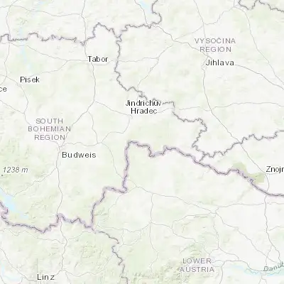 Map showing location of Nová Bystřice (49.019260, 15.103160)