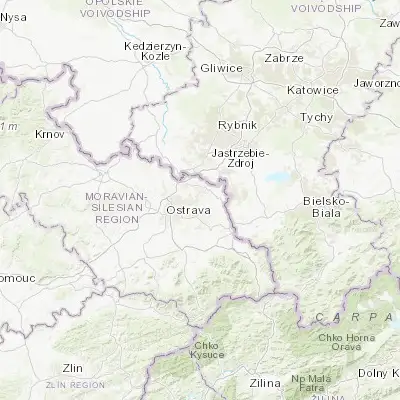 Map showing location of Orlová (49.845270, 18.430110)