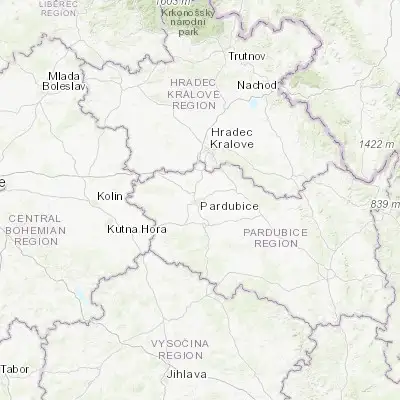 Map showing location of Pardubice (50.040750, 15.776590)