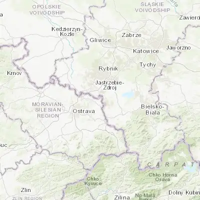 Map showing location of Petrovice u Karviné (49.895870, 18.547790)