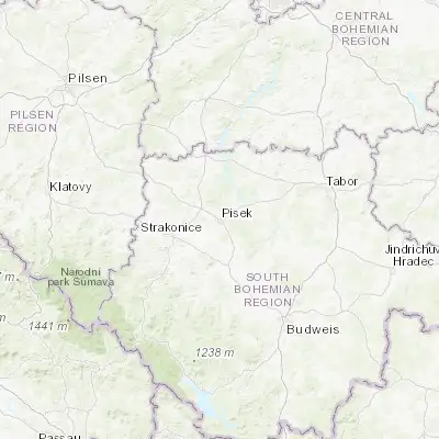 Map showing location of Písek (49.308800, 14.147500)
