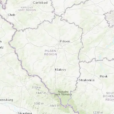 Map showing location of Přeštice (49.572980, 13.333500)
