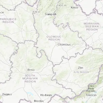 Map showing location of Prostějov (49.471880, 17.111840)