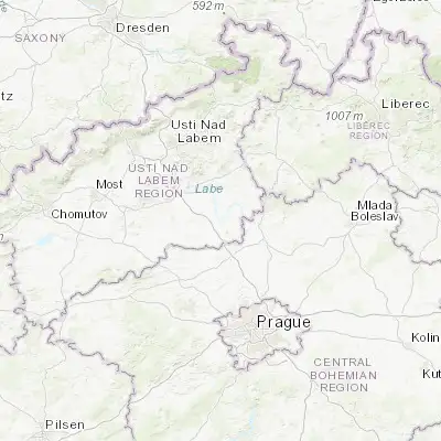 Map showing location of Roudnice nad Labem (50.425280, 14.261750)