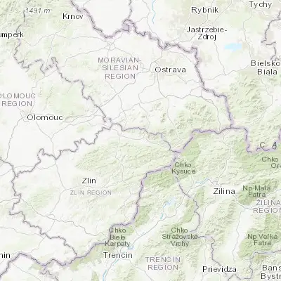 Map showing location of Rožnov pod Radhoštěm (49.458530, 18.143020)