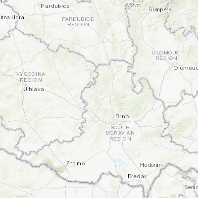 Map showing location of Tišnov (49.348720, 16.424380)