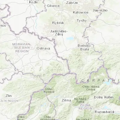 Map showing location of Třinec (49.677630, 18.670780)