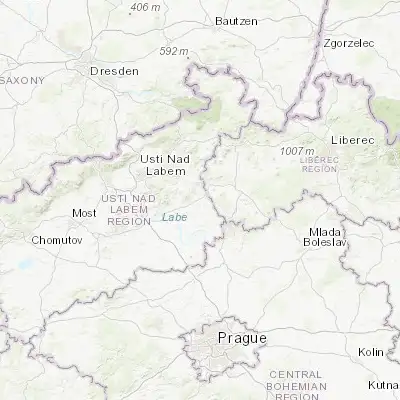 Map showing location of Úštěk (50.584740, 14.343320)