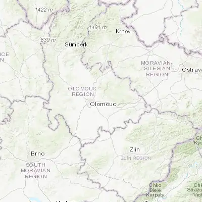 Map showing location of Velká Bystřice (49.594800, 17.365440)