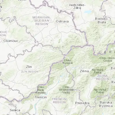 Map showing location of Velké Karlovice (49.360640, 18.283550)