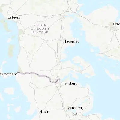 Map showing location of Aabenraa (55.044340, 9.417410)