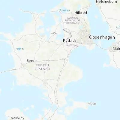 Map showing location of Bjæverskov (55.457560, 12.036510)