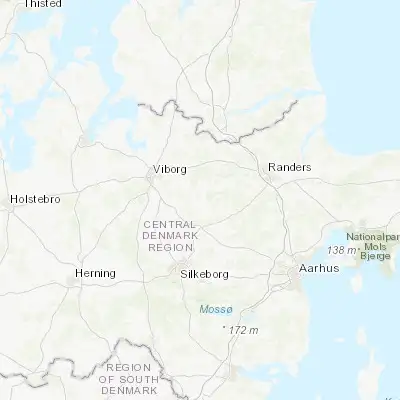 Map showing location of Bjerringbro (56.377970, 9.660650)