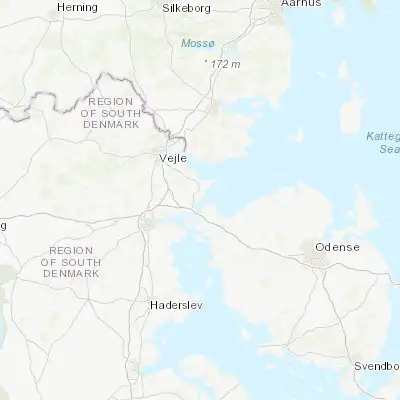 Map showing location of Fredericia (55.565680, 9.752570)