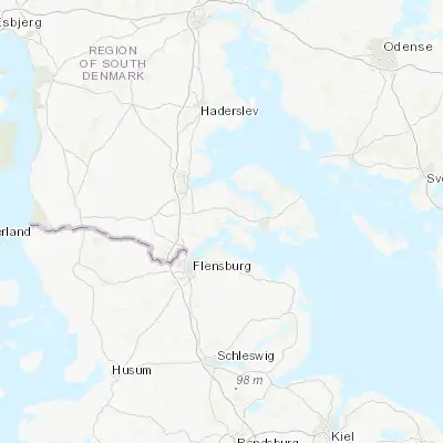 Map showing location of Gråsten (54.919180, 9.595230)