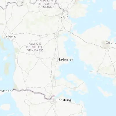 Map showing location of Haderslev (55.249430, 9.487710)