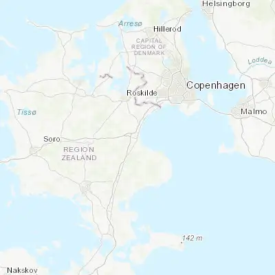 Map showing location of Køge (55.458020, 12.182140)