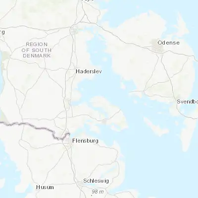 Map showing location of Nordborg (55.057320, 9.740800)