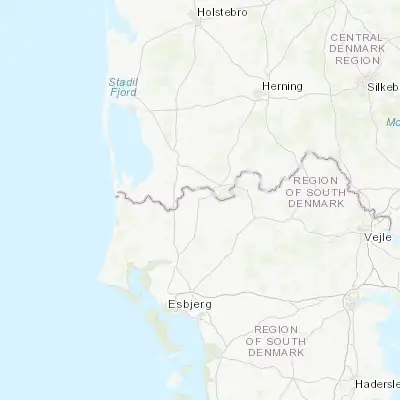 Map showing location of Ølgod (55.806820, 8.628590)