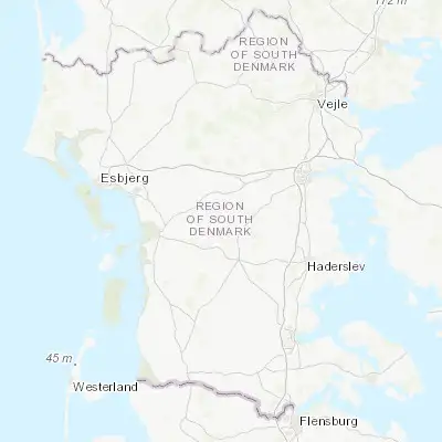 Map showing location of Rødding (55.365690, 9.063160)