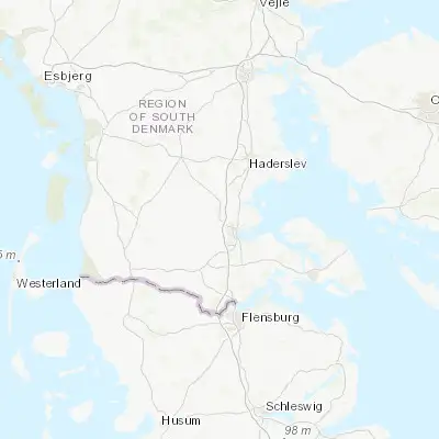 Map showing location of Rødekro (55.070760, 9.335310)