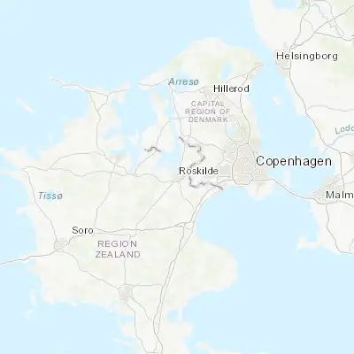 Map showing location of Roskilde (55.641520, 12.080350)