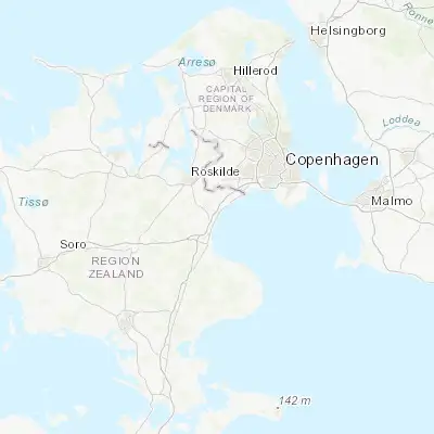 Map showing location of Solrød Strand (55.532850, 12.222270)