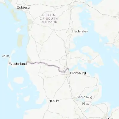 Map showing location of Tinglev (54.937880, 9.255470)